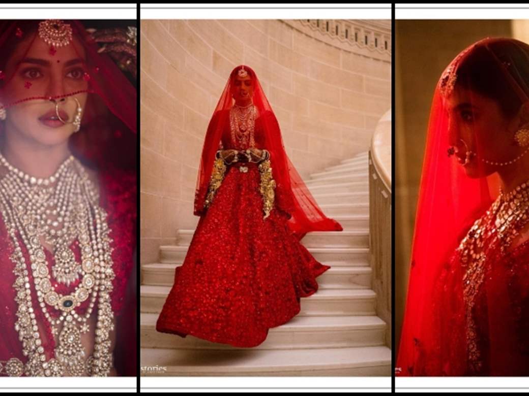 Priyanka Chopra Hindu wedding red lehenga photos, Unseen pictures