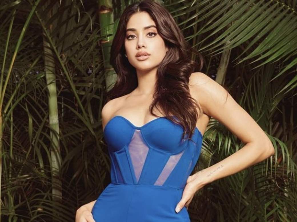 Janhvi Kapoor looks scintillating in blue corset jumpsuit as she