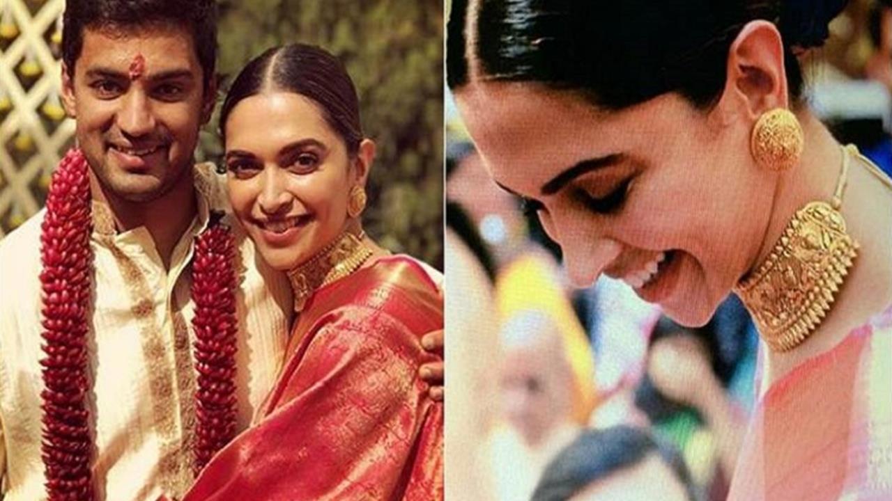 Deepika padukone style with saree, Red georgette asian festival sarees, U  neck blouse