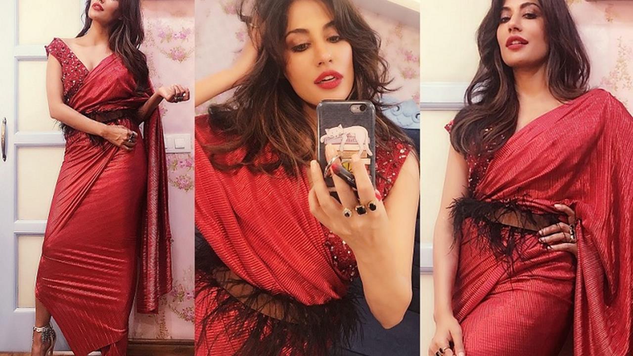 Chitrangada Singh redefines a saree with a slit and furry belt -  Photos,Images,Gallery - 87232