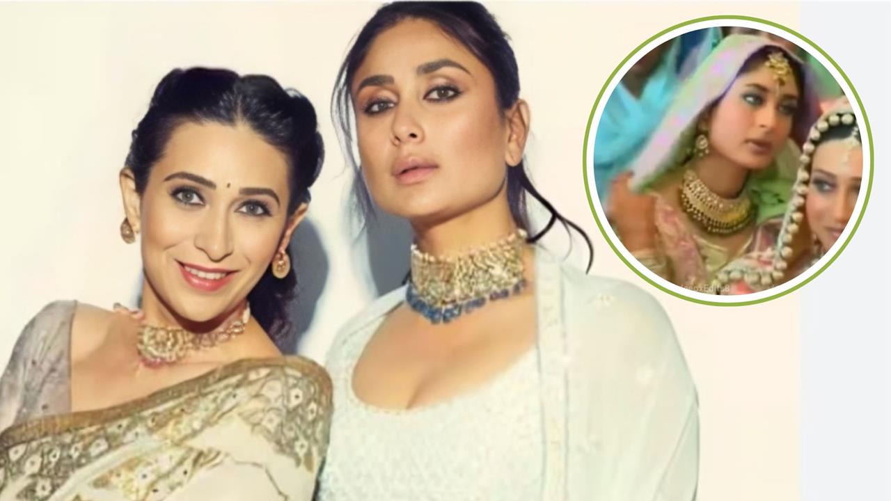 Kareena Kapoor’s nostalgic ghoonghat look at Karisma’s wedding elicits hilarious reactions…