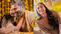 Athiya Shetty shares dreamy pictures with KL Rahul and Ahan from her Haldi ceremony; calls it her 'Sukh'