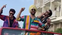 The 'Fukrey' gang arrive in Delhi following the launch of 'Ve Fukrey' song