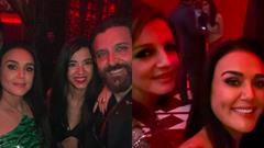 Preity Zinta poses with Hrithik-Saba, Sussanne & others at Karan Johar's birthday bash