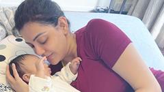 Kajal Aggarwal offers fans the first glimpse of the 'love of her life' baby Neil; reveals his face partially