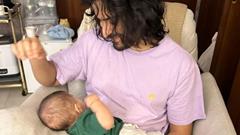 Sonam Kapoor offers a glimpse of baby Vayu sleeping on 'best mama' Harshvardhan's lap -Pic