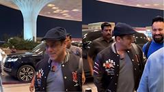 Salman Khan makes a rare and striking fashion statement at the airport flashing his infectious smile - PICS