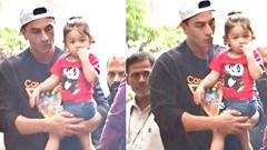 Ranbir Kapoor visits his Bandra home construction site with baby Raha; the little one steals the show  Thumbnail