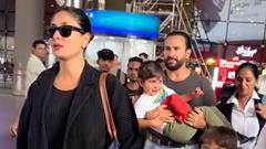 Kareena Kapoor Khan embraces Taimur, Saif Ali Khan lifts Jeh in delight as Pataudi family returns from vacay Thumbnail