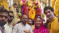 Sunny Leone Seek Blessings At Lalbaug Cha Raja With Hubby Daniel Weber Thumbnail