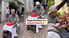 Ranbir Kapoor, AKA Raha ke Papa, celebrates his 42nd birthday with paparazzi and fans - Watch Video Thumbnail