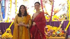 Alia Bhatt shines in red saree at Durga Puja Pandal with sister Shaheen; Meets Kajol and others - PICS Thumbnail