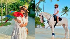 Hina Khan's Maldives vacation is all about horse riding on the beach and playing with a macaw Thumbnail