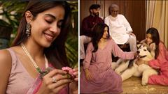 Janhvi Kapoor Shines in Floral Saree During Diwali Celebration with Family and Shikhar Thumbnail