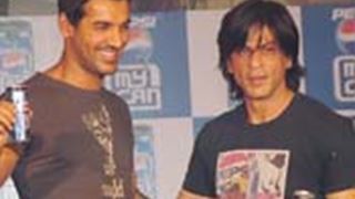 Launch Of Pepsi 'My Can' By Shahrukh Khan & John Abraham