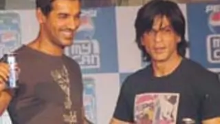 Launch Of Pepsi 'My Can' By Shahrukh Khan & John Abraham
