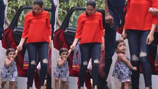 Misha's FIRST day at SCHOOL: SPOTTED with Mommy Mira Rajput