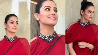 #Stylebuzz: Anita Hassanandani Looks Alluring In A Self Designed Red Hot Saree! Thumbnail