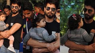 Misha Kapoor returns Home with Daddy Shahid and Mommy Mira