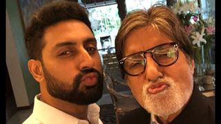 Junior Bachchan supports Daddy Bachchan with a perfect pout!