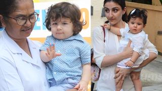 Taimur's SAYS 'Hie' while his Baby Sis Inaaya STARES into the Cameras