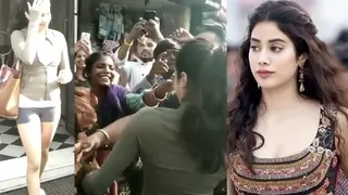 Janhvi MOBBED by a SCREAMING Crowd: Handled it like DIVA: Video Below Thumbnail