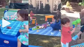 Taimur SHOOTING Kia with a Bubble Gun, Looks CONFUSED while on See-Saw Thumbnail