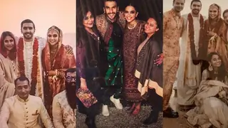 NEW PHOTOS: Newlyweds Ranveer-Deepika POSE with their Teams Thumbnail