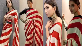 Who WORE it Better: Kriti recreates Deepika's candy-striped saree look Thumbnail