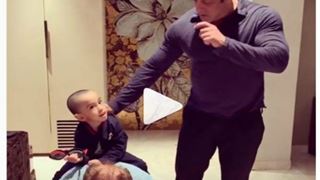 Nanu Salim Khan gives baby Ahil a 'tik tik ghoda' ride on his back