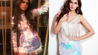 Coincidental TWINNING! Nia Sharma & Kriti Sanon dazzle in holographic sequined dress