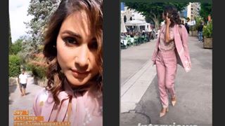 Festival de Cannes '19:  Hina Khan Opts For a Pink Pant Suit For Day 1