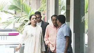 Grandparents Hema Malini and Dharmendra join the happy moment as they arrive to welcome baby Miraya