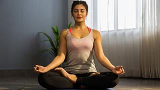 “Yoga is an exercise I turn to when I need a little bit of peace in my life,” shares Jacqueline Fernandez