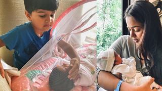 Sameera Reddy's son Hans fascinated by his baby sister; Adorable Photo breaks the internet!