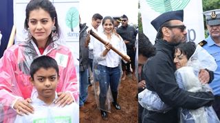 Photos: Kajol, veteran actress Tanuja and Jackie Shroff help Tanishaa plant trees!