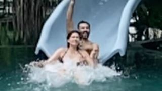 Sonam Kapoor and Anand Ahuja enjoy the thrill of water slides in Maldives