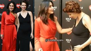 Kareena Kapoor Khan admires Kalki Koechlin’s baby bump! Video below…