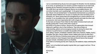 Abhishek Bachchan Pens a Note On The Response To 'Breathe: Into The Shadows'