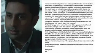 Abhishek Bachchan Pens a Note On The Response To 'Breathe: Into The Shadows' Thumbnail