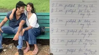 Rhea Chakraborty shares photo of Sushant Singh Rajput's handwritten gratitude list and sipper Thumbnail