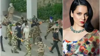 Video: Kangana Ranaut Escorted by a ‘Chain of Commandos’ on her arrival at Mohali International Airport Thumbnail