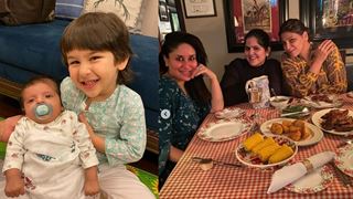 Taimur Ali Khan Can't Contain his Happiness on holding his baby friend: Photos