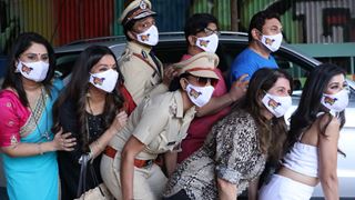 Sanjay and Binaiferr Kohli get special masks for the cast of 'Excuse Me Maadam'