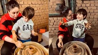 Kareena's Pregnancy Glow- Taimur's Cuteness add to their Excitement as they try Pottery: Pics- Video