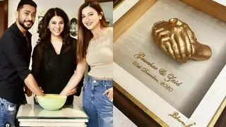 Gauahar Khan and Zaid Darbar go the Deepika, Ranveer way as they get their own hand cast Thumbnail