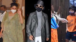 Kareena's Night Outing; Taimur's morning Blessings from Cow; Ranveer's dashing entry at airport: Photos