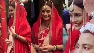Dia Mirza weds Vaibhav Rekhi: Dia makes for a beautiful bride in red saree-chunari; First pics out