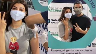 Kajal Aggarwal and hubby Gautam Kitchlu receive the first jab of Covid-19 vaccine; says “pls go take your vaccines”