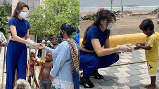 Urvashi Rautela distributes food amongst the needy affected by the cyclone Tauktae; see pic! Thumbnail